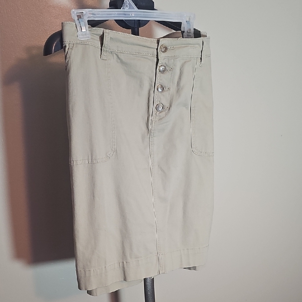 Lane Bryant Tan Pencil Skirt Casual Knee-Length
